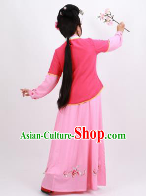Professional Chinese Traditional Beijing Opera Maidservants Rosy Dress Ancient Young Lady Costume for Women