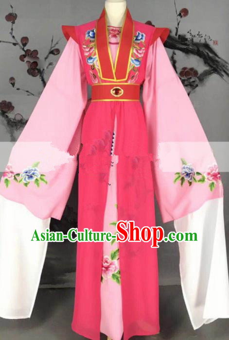 Professional Chinese Traditional Peking Opera Diva Rosy Dress Ancient Palace Princess Costume for Women