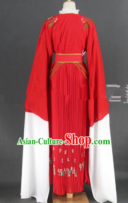 Professional Chinese Traditional Peking Opera Red Dress Ancient Palace Maid Costume for Women