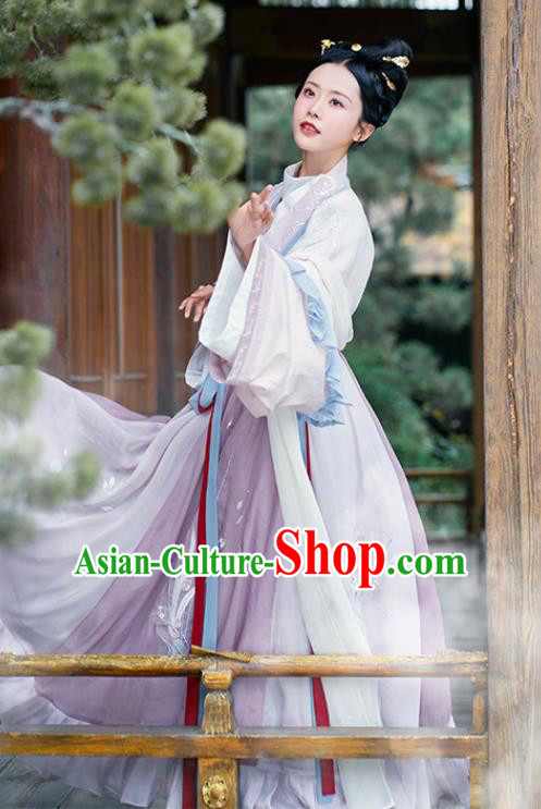 Asian Chinese Jin Dynasty Palace Lady Hanfu Dress Traditional Ancient Imperial Concubine Goddess Costumes for Women