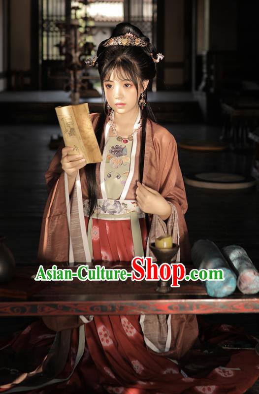 Asian Chinese Tang Dynasty Palace Lady Hanfu Dress Traditional Ancient Princess Imperial Concubine Costumes for Women