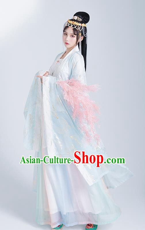 Asian Chinese Tang Dynasty Princess Hanfu Dress Traditional Ancient Goddess Court Lady Costumes for Women