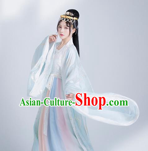Asian Chinese Tang Dynasty Princess Hanfu Dress Traditional Ancient Goddess Court Lady Costumes for Women