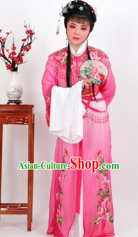 Chinese Traditional Peking Opera Actress Court Princess Rosy Dress Ancient Palace Lady Costume for Women