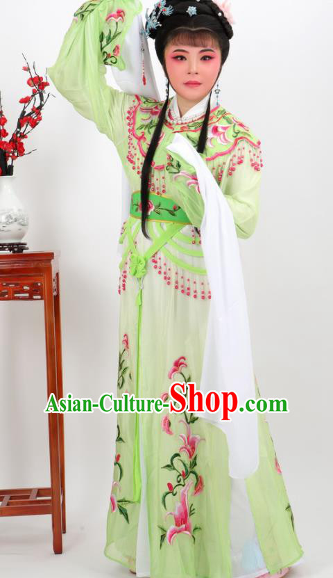 Chinese Traditional Peking Opera Actress Court Princess Green Dress Ancient Palace Lady Costume for Women