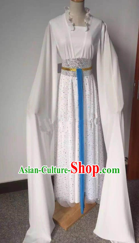 Chinese Traditional Peking Opera White Dress Ancient Young Lady Costume for Women