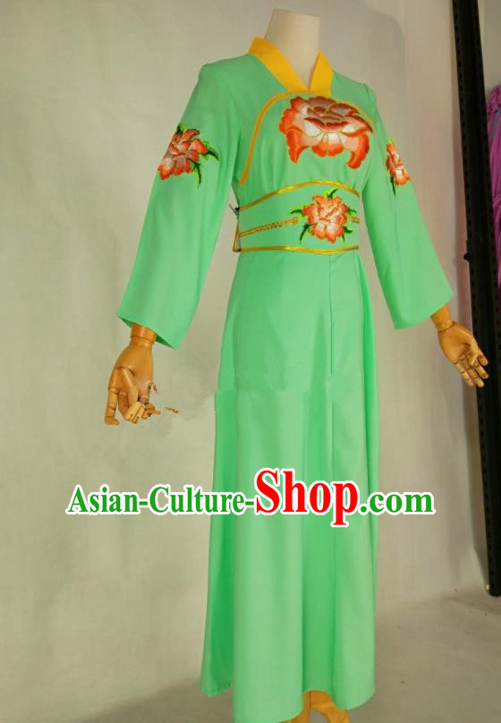 Chinese Traditional Peking Opera Young Lady Light Green Dress Ancient Servant Girl Costume for Women
