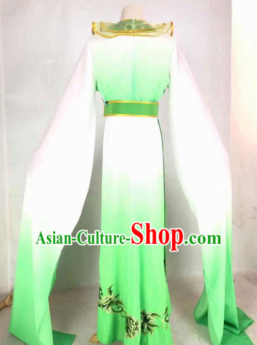 Chinese Traditional Peking Opera Actress Green Dress Ancient Peri Costume for Women