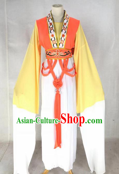 Chinese Traditional Peking Opera Actress Court Lady Orange Dress Ancient Palace Maid Costume for Women