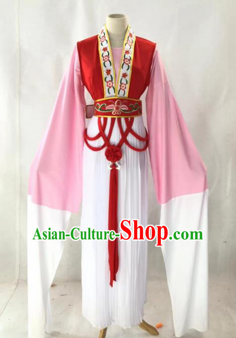 Chinese Traditional Peking Opera Actress Court Lady Red Dress Ancient Palace Maid Costume for Women