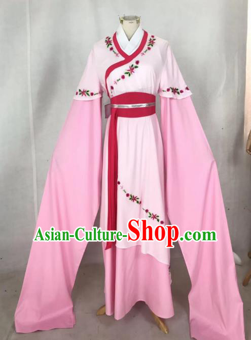 Chinese Traditional Peking Opera Actress Hua Tan Pink Dress Ancient Maidservant Costume for Women