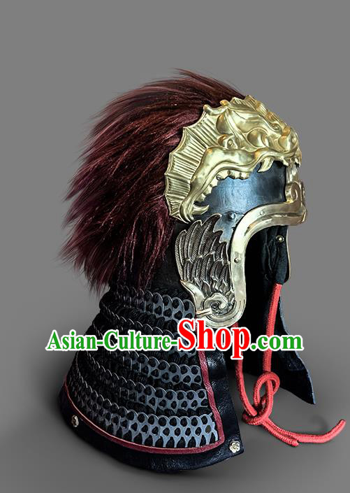 Chinese Traditional Song Dynasty Helmet Hanfu Headwear Ancient General Hat for Men