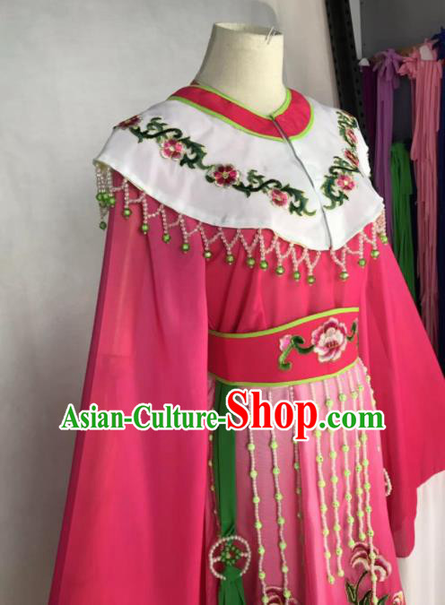 Chinese Traditional Peking Opera Actress Royal Princess Rosy Dress Ancient Court Queen Costume for Women