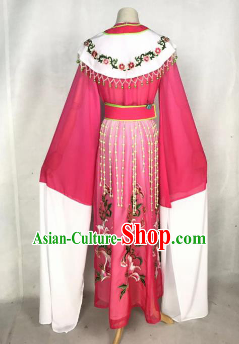 Chinese Traditional Peking Opera Actress Royal Princess Rosy Dress Ancient Court Queen Costume for Women