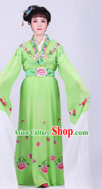 Chinese Traditional Peking Opera Actress Rich Lady Green Dress Ancient Royal Princess Costume for Women