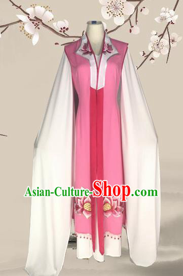 Chinese Traditional Peking Opera Actress Pink Dress Ancient Taoist Nun Costume for Women