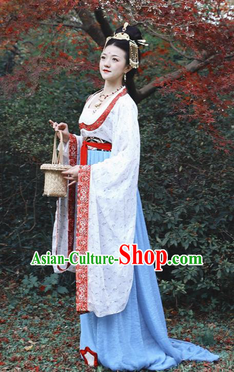 Asian Chinese Tang Dynasty Royal Empress Hanfu Dress Traditional Ancient Goddess Imperial Concubine Costumes for Women