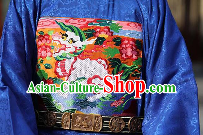 Asian Chinese Ming Dynasty Officer Ceremonial Robe Traditional Ancient Minister Costumes for Men
