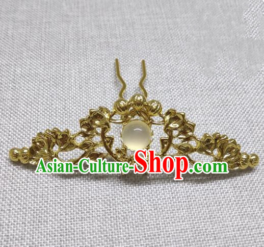 Chinese Traditional Hair Accessories Hanfu Hairpins Ancient Princess Golden Hair Crown for Women