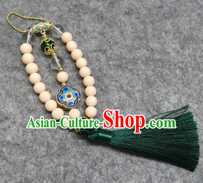 Chinese Traditional Palace Hanfu Beige Beads Brooch Accessories Ancient Qing Dynasty Queen Breastpin Pendant for Women