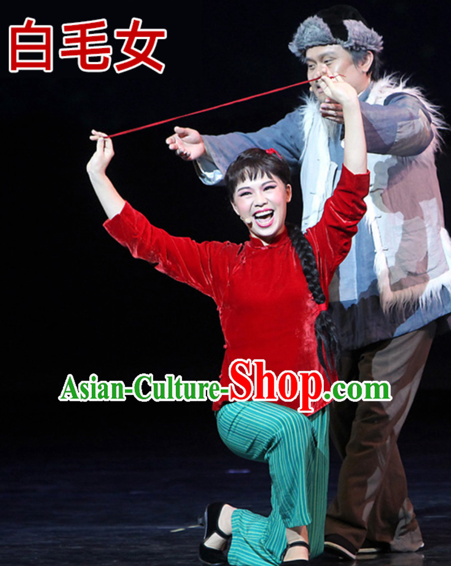 Traditional Chinese Poor People Clothes Costume Farmer Costumes Chinese Civilian Costumes for Men and Women