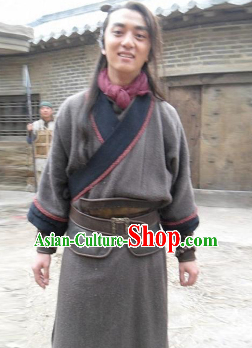 Asian Chinese Traditional China Male Civilian Costumes Common People Hanfu Costumes for Men