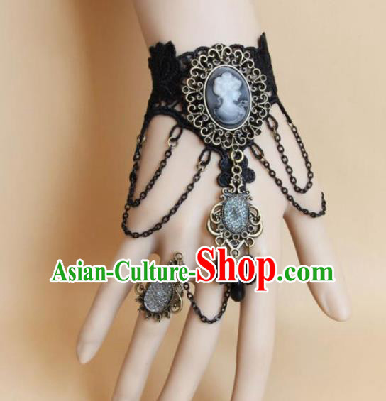 Top Grade Handmade Halloween Cosplay Bangle Fancy Ball Lace Bracelet Accessories for Women