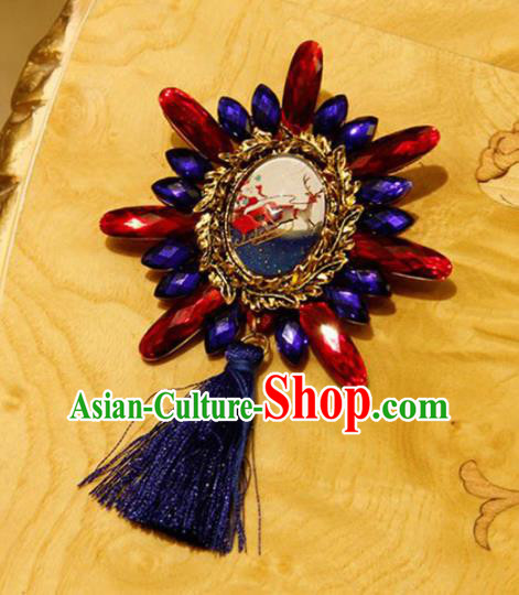 Handmade Gothic Brooch Accessories Halloween Fancy Ball Cosplay Breastpin for Women