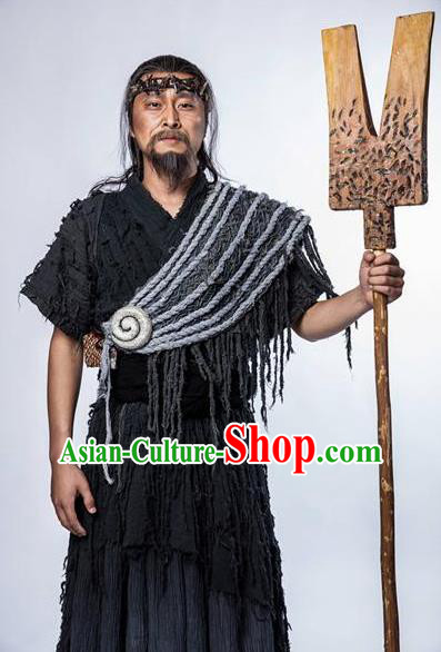 Chinese Ancient Lost Mythology Emperor Yu Xia Dynasty Dayu Costumes Complete Set