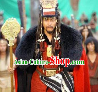 Chinese Ancient Mythology Yellow Emperor Xuanyuan Huangdi Costumes Complete Set