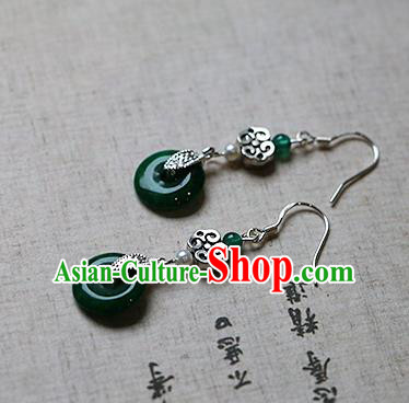 Chinese Traditional Hanfu Peace Buckle Ear Accessories Ancient Tang Dynasty Princess Earrings for Women