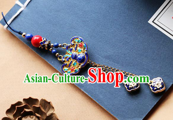 Chinese Qing Dynasty Cloisonne Butterfly Brooch Pendant Traditional Hanfu Ancient Imperial Consort Accessories for Women