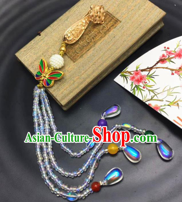 Chinese Traditional Hanfu Butterfly Accessories Ancient Qing Dynasty Imperial Consort Brooch Pendant for Women