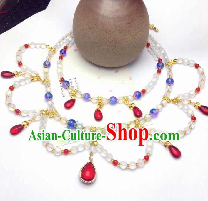 Chinese Traditional Hanfu Jewelry Accessories Ancient Tang Dynasty Princess Beads Necklace for Women