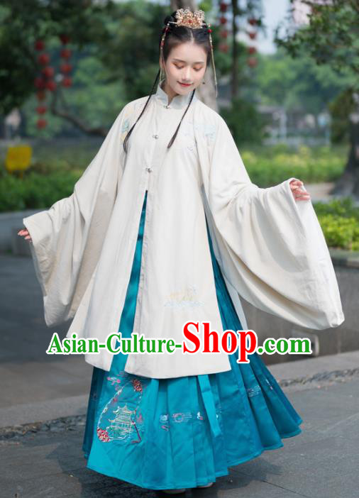 Traditional Chinese Ming Dynasty Aristocratic Replica Costumes Ancient Court Princess Hanfu Dress Complete Set for Women