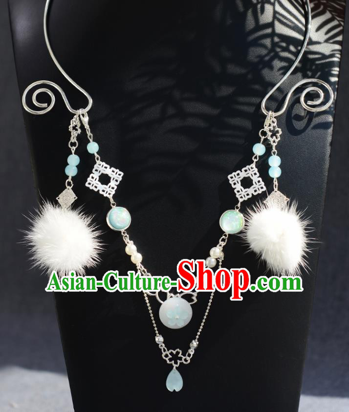 Chinese Traditional Hanfu Jewelry Accessories Ancient Ming Dynasty Princess Necklace for Women