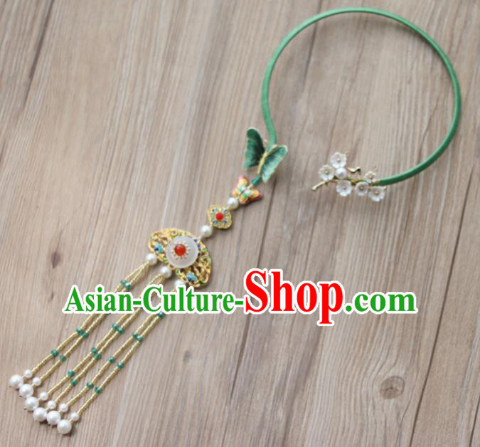 Chinese Traditional Hanfu Court Embroidered Necklet Accessories Ancient Ming Dynasty Princess Necklace for Women