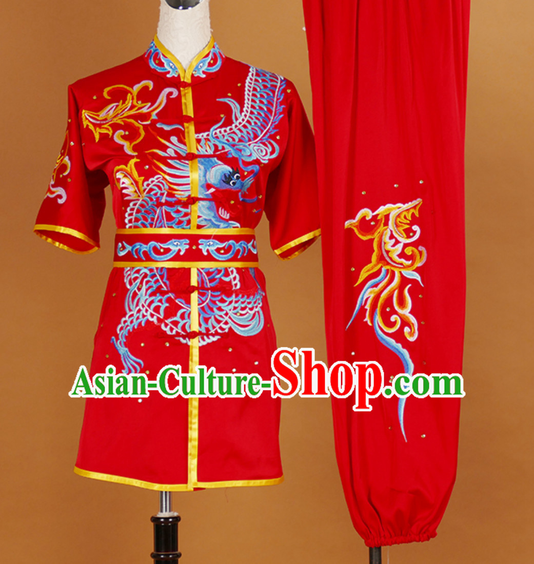 Short Sleeves Martial Arts Suit Kung Fu Dress Wushu Suits Stage Performance Competition Full Set