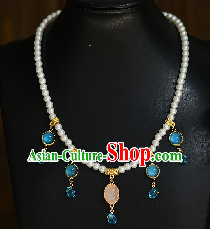 Chinese Traditional Hanfu Jewelry Accessories Ancient Ming Dynasty Princess Necklace for Women