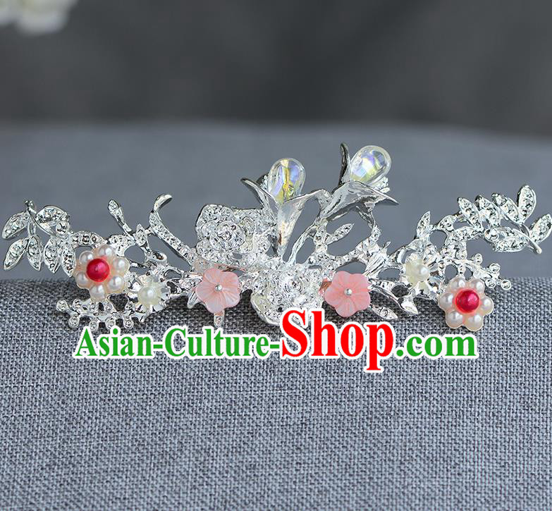 Chinese Ancient Tang Dynasty Princess Crystal Hair Clip Hairpins Traditional Hanfu Court Hair Accessories for Women