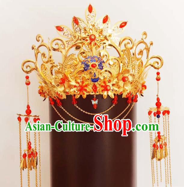 Chinese Ancient Tang Dynasty Phoenix Coronet Hairpins Traditional Hanfu Court Princess Hair Accessories for Women