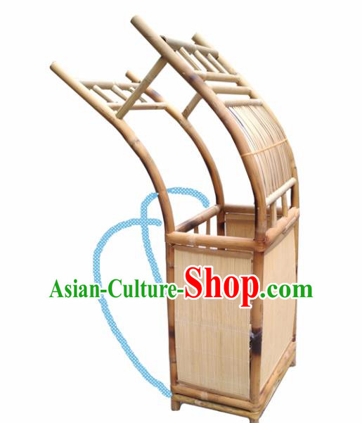 Chinese Traditional Handmade Bamboo Ware Ancient Drama Scholar Bamboo Weaving Pack Basket