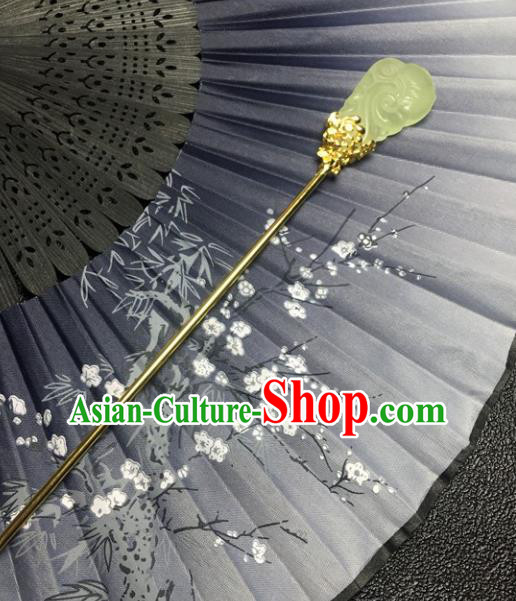 Chinese Ancient Tang Dynasty Jade Hairpins Traditional Hanfu Court Princess Hair Accessories for Women