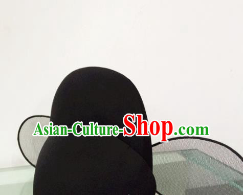 Chinese Traditional Handmade Ming Dynasty Minister Black Hat Ancient Drama Magistrate Headwear for Men