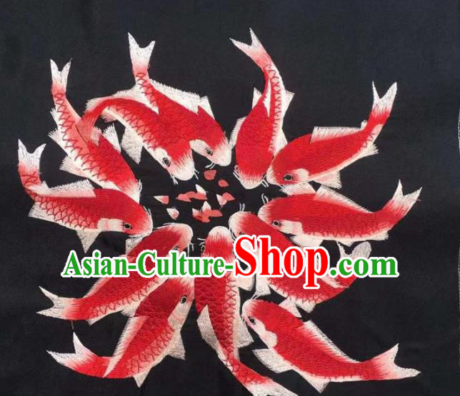 Chinese Traditional Embroidery Cloth Accessories National Embroidered Fishes Dress Patch