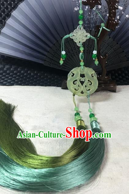 Traditional Chinese Hanfu Jade Carving Phoenix Waist Accessories Palace Tassel Pendant Ancient Swordsman Brooch