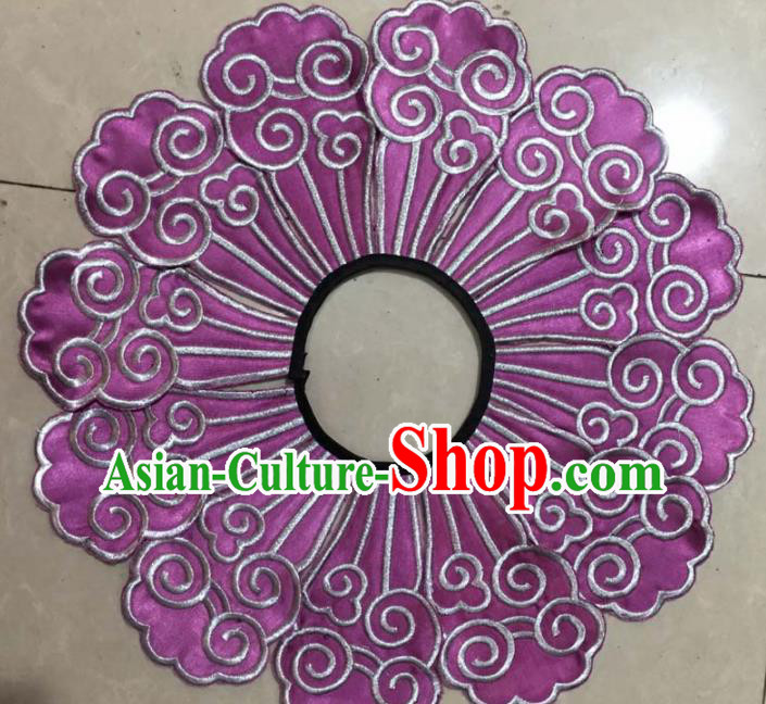Chinese Traditional Embroidery Shoulder Accessories National Purple Embroidered Cloud Patch