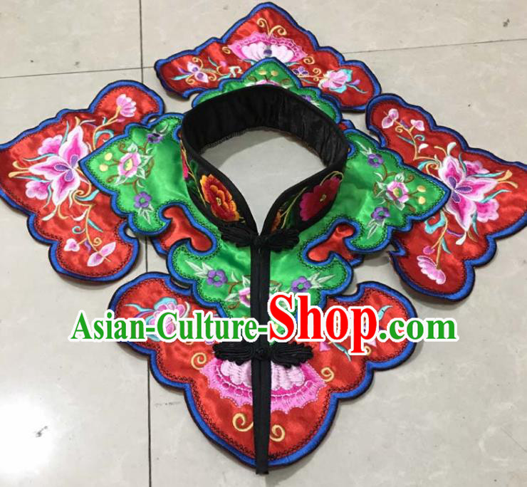Chinese Traditional Embroidery Butterfly Green Shoulder Accessories National Embroidered Cloud Patch