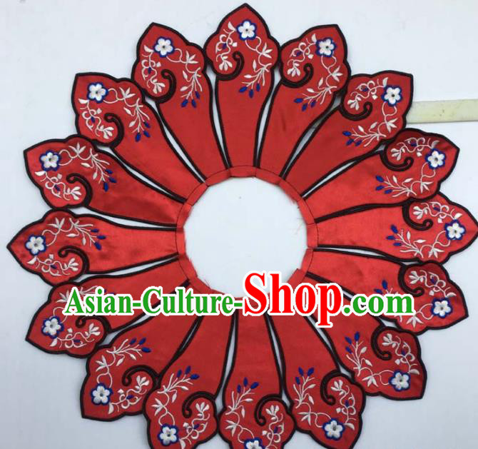 Chinese Traditional Embroidery Red Shoulder Accessories National Embroidered Cloud Patch