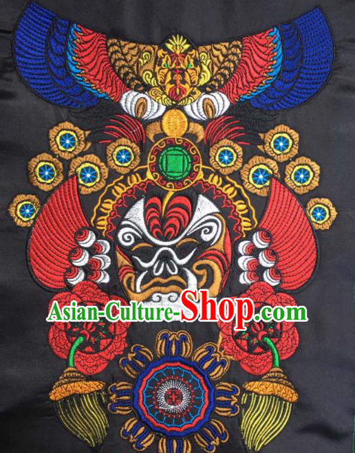Chinese Traditional National Embroidered Beijing Opera Facial Masks Applique Dress Patch Embroidery Cloth Accessories